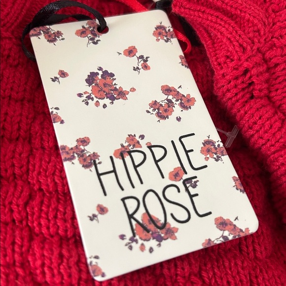 Hippie Rose crop top red sweater Medium NWT - Picture 4 of 7